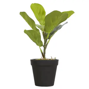 Artificial Plant Manufacturer 32cm Small Artificial Fiddle Leaf Plant Centerpiece Table Decoration Y8515-7-1PS