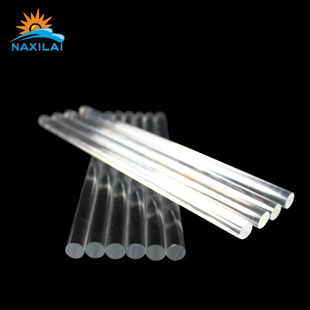 Nailai — tige en acrylique ajourée de 2mm, 5mm de diamètre, matériel Transparent, pour la lumière, 20
