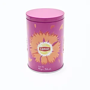 高品质锡盒定制圆形圆筒锡罐，用于香料咖啡和茶