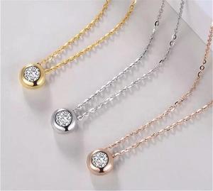 Ensemble de bijoux pour femmes, pendentif en or Rose/blanc, colliers 1,0 ct, 18K, nouvelle collection - Product Image 3