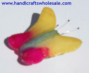 Sculpture de papillon en verre coloré fait à la main Figurine tropicale Statue en pierre Art Home Decor Sculpté Objets de collection Nouveauté Cadeaux - Product Image 2