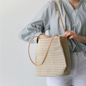 Borsa tote estiva <span class=keywords><strong>da</strong></span> donna <span class=keywords><strong>in</strong></span> <span class=keywords><strong>paglia</strong></span> intrecciata, borsa della spesa riutilizzabile - Product Image 6