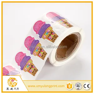 Pearl film label sticker die cut ice cream sticker design sticker