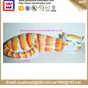Los hogares rurales de américa de la boda del adorno polyresin gato con instrumento musical de la figura mayor - Product Image 1