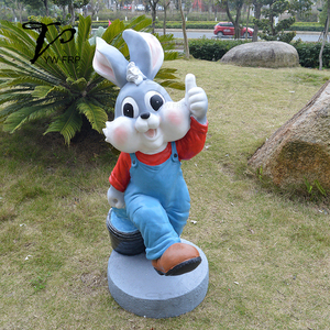 Statue de <span class=keywords><strong>lapin</strong></span> de dessin animé avec un rôle animal en résine de fibre de verre pour le jardin - Product Image 3