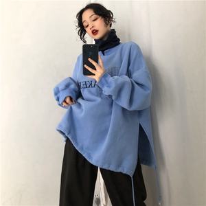 कपास कोरियाई पत्र लंबी आस्तीन शराबी hoodies - Product Image 2