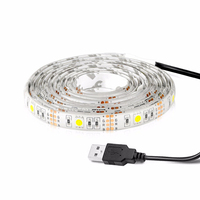 Bande LED SMD 5050 5V, lumière blanche flexible, 30 LED/m, IP20, alimentation USB, rétroéclairage TV pour écrans de bureau