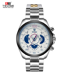 Tevise Brand Autoamtic Reloj Blanco de Los Hombres, charm watch with multiple time <span class=keywords><strong>zone</strong></span> - Product Image 1