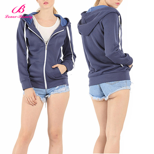 Servicio del OEM azul violáceo frontal con cremallera larga fabricante de encargo Sudadera con capucha - Product Image 1