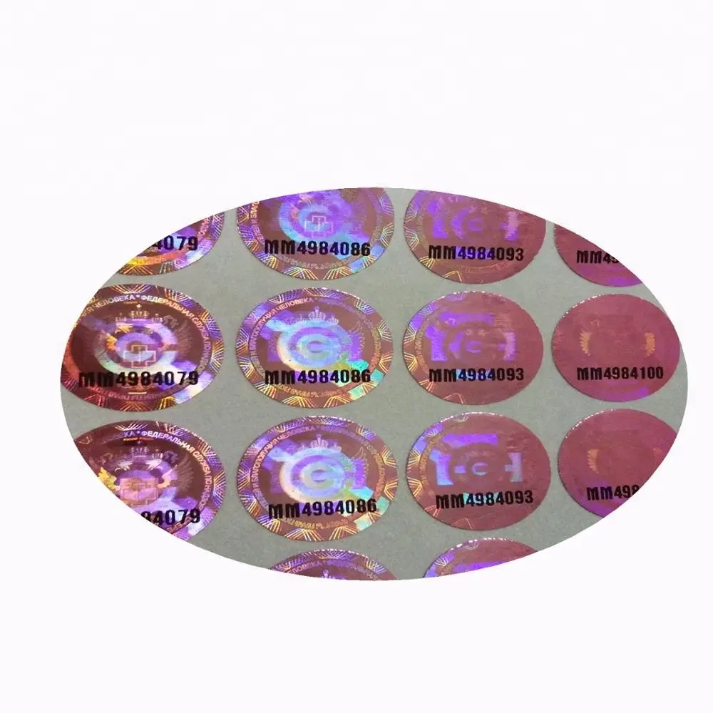 High complicated micro text 3D hologram label sticker with unique numbers