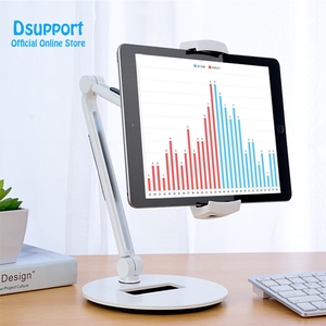 New Universal Aluminum Alloy Free-Adjusting 4-12.9 Inch Phone/Tablet <strong>PC</strong> Desktop <strong>Stand</strong> for iPad Pro Surface Book-Black Silver - Product Image 1