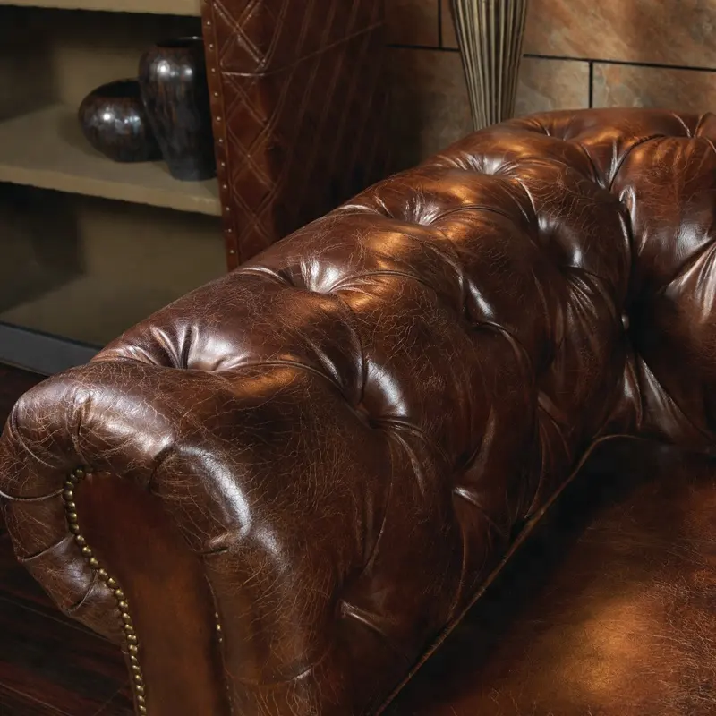 Vintage Lederen Sofa Vol Lederen Chesterfield Getuft Verontruste Lederen Bank 3 Zits Luxe Vintage Amerikaanse Stijl