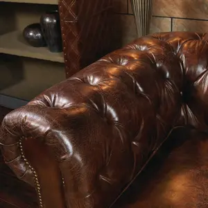 Vintage leder sofa volles echtes leder chesterfield-tufted distressed leder sofa 3 sitzer luxus vintage American stil