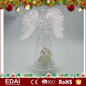 High quality led light Christmas ornament acrylic Angel with optical fiber wing - Product Image 3