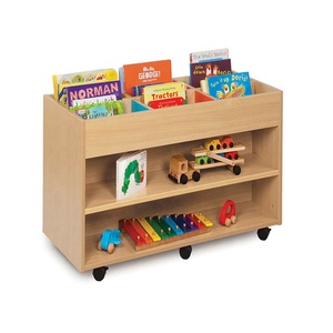 Bibliothèque mobile en bois roulant véhicule livre chariot Double face bibliothèque chariot stockage bibliothèque unité - Product Image 2