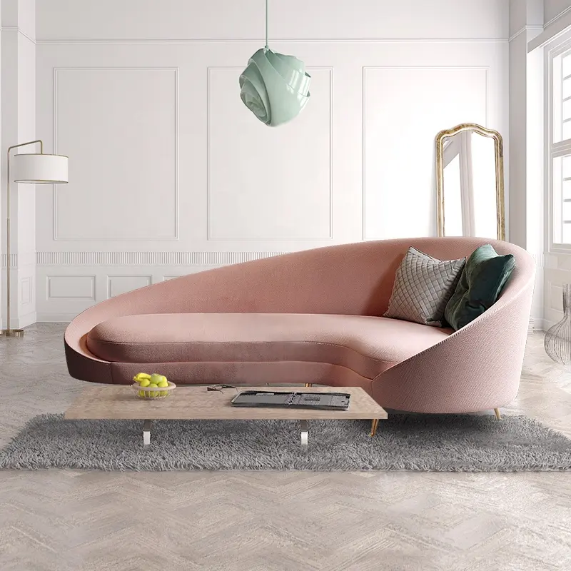 Новое поступление 2019, креативный дизайн, тканевый диван с золотыми ножками для гостиной