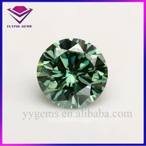 HPHT 9.25 硬度创建钻石 5 毫米绿色 Moissanite 石价格为戒指设置