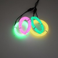 Nouveauté : Fil d'éclairage électroluminescent avec 10 couleurs et LED pour décorations de fête - Diamètres variés CN