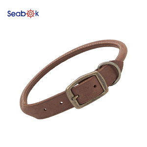 Ensemble collier et laisse pour <span class=keywords><strong>chien</strong></span> confortable en cuir PU Collier et lanières naturels pour animaux de compagnie avec conception d'écorce personnalisée - Product Image 5