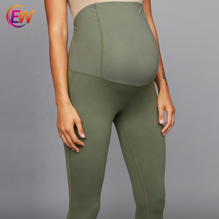 Оптовая продажа, индивидуальная эластичная одежда с высокой талией для беременных