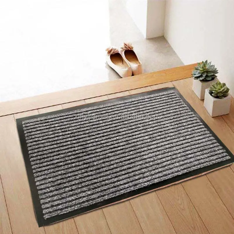 Offres Spéciales d'entrée classique anti-dérapant double côtelé tapis de porte avec SUPPORT en PVC