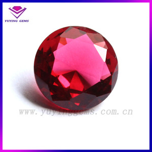 laboratoire créé rose rouge taille brillant rond en verre lâche gemmes faux - Product Image 1
