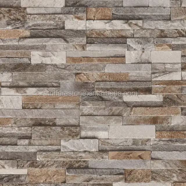 Chinese slate wall cladding decor ,brown culture stone