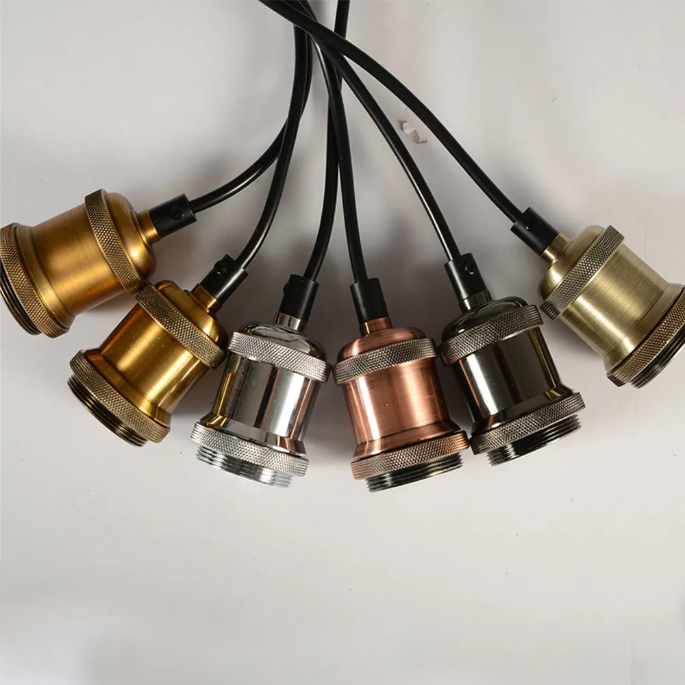 Di Prezzi all'ingrosso Dell'annata E27 Presa AluminumRetro E27 Supporto Della Lampada per la Lampadina A Led in metallo Ha Condotto La Lampada di Base