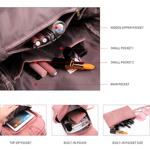 Borsa a tracolla con nappa nuova arrivo borsa con Logo personalizzato all'ingrosso borsa da <span class=keywords><strong>donna</strong></span> in pelle sintetica rosa zaino per scuola - Product Image 5