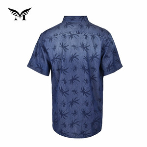 <span class=keywords><strong>El</strong></span> último diseño de impresión personalizada de algodón liso camisa denim camisa de <span class=keywords><strong>playa</strong></span> - Product Image 2
