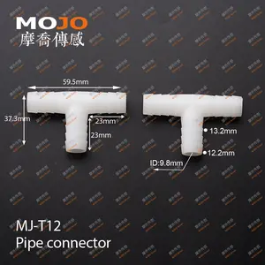 Tipo T para tubo ID Farpado 12 MJ-T12 MM conector da mangueira de encaixe de tubulação de plástico