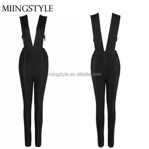 2017 oem dos piezas de las mujeres traje bandage capa con pantalones damas traje de venta al por mayor - Product Image 6