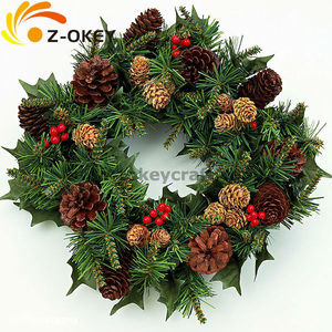 Design personnalisé 30cm décoré <span class=keywords><strong>de</strong></span> couronnes <span class=keywords><strong>de</strong></span> Noël artificielles en gros - Product Image 1