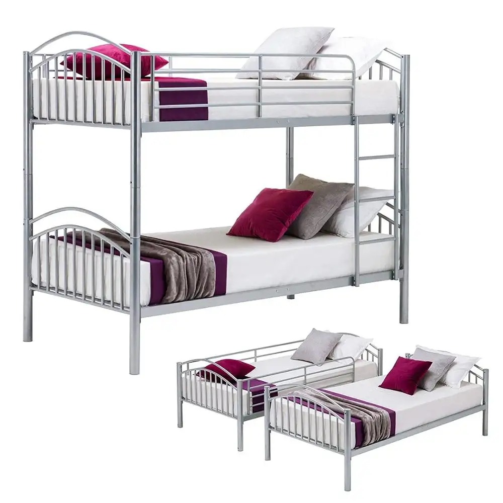 Witte kleur 2 tier stapelbed voor kinderen goedkope dorm kinderen kids dubbele stapelbed china twin over twin metalen stapelbed