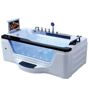 Glass Front 7 Color Air Lights Jetted Bathroom Freestanding Acrylic Massage Whirlpool Bathtubs