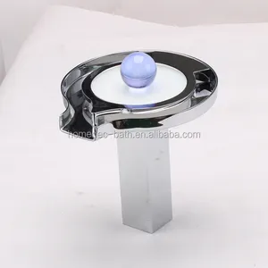 cheap Brass RGB Water Led Sensor Light Basin Faucet 3 color changing