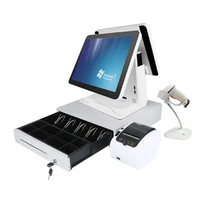 15 Inch Dual Pos Systeem Puur Capacitieve Touch Restaurant All In One Pos Systemen Kassa Machine
