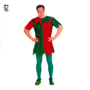 Giá rẻ dễ thương giáng sinh bên ưa thích ăn mặc Santa Helper Mens ELF trang phục HPC-2961