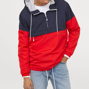 Anorak With Hood 100%polyester Mesh Lining Pullover <strong>Half</strong> <strong>Zip</strong> Windbreaker Anti-water Black <strong>Jacket</strong> - Product Image 6