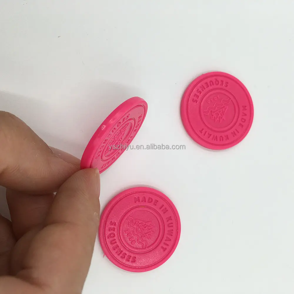 Promotionele Custom Food Grade Gegraveerd Reliëf Logo Plastic Token Munten