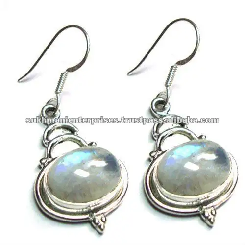 Best design 925 sterling silver earrings rainbow moonstone spring summer valentine mothers day christmas jewelry for women