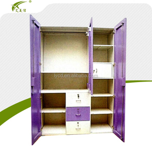 Luoyang — meuble Commercial <span class=keywords><strong>à</strong></span> 3 portes et 2 tiroirs, garde-robe en métal avec miroir, almiroir, lime en acier, pour vêtements et chaussures, armoire <span class=keywords><strong>de</strong></span> <span class=keywords><strong>rangement</strong></span> - Product Image 3
