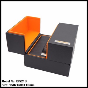 Caja de reloj de madera en colores naranja y negro, muy vendida. - Product Image 4