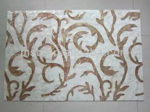 天然カピズシェルモザイク壁タイルフィリピン、貝殻バックスプラッシュモザイクタイル