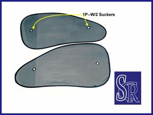 Cortina de coche para parabrisas negro 38X66 cm Parasol lateral de coche de malla hecha de hilo ovalado - Product Image 4