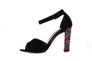 2022 estate nuovo stile open toe donna colorato diamante blocco <span class=keywords><strong>tacco</strong></span> alto scarpe tacchi per <span class=keywords><strong>sandali</strong></span> da donna scarpe eleganti da donna - Product Image 2