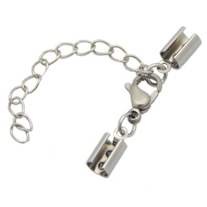 Gros BRICOLAGE tube de raccordement pour chaîne En Cuir En Acier Inoxydable Fermoirs bijoux Résultats 2.5mm/3.5mm/4.5mm/6mm - Product Image 1