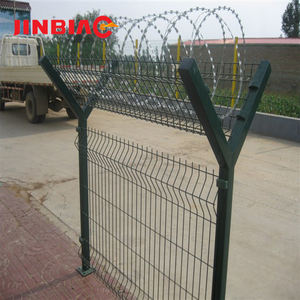 JINBIAO, suministro de fábrica, brazo en <span class=keywords><strong>V</strong></span>, tipo Y, poste de cerca para seguridad perimetral de aeropuerto, malla de alambre soldada, procesamiento personalizado disponible - Product Image 2