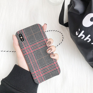 Invierno cálido estilo pareja caliente tela enrejado caja del <span class=keywords><strong>tel</strong></span>éfono móvil para el iPhone x 8 8 más 7 7 más 6 6 Más - Product Image 4