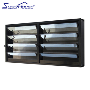 Superhouse Australian Standard Aluminium Louver Window with <strong>Security</strong> <strong>bar</strong> and Frosted Glass - Product Image 1